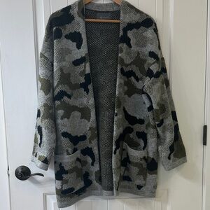 Anthropologie Camo Cardigan Sweater Size-M